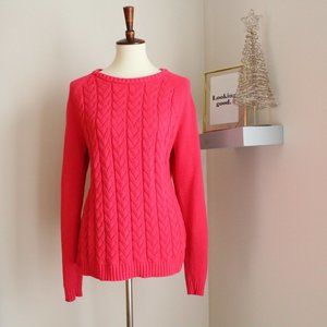 Land's End Pink Drifter Sweater Size Large